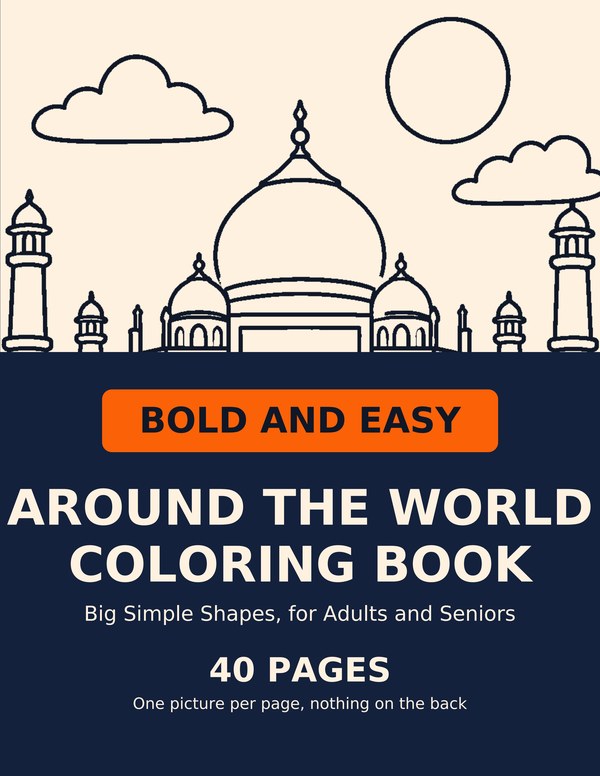 Bold and Easy Around the World Coloring Book cover