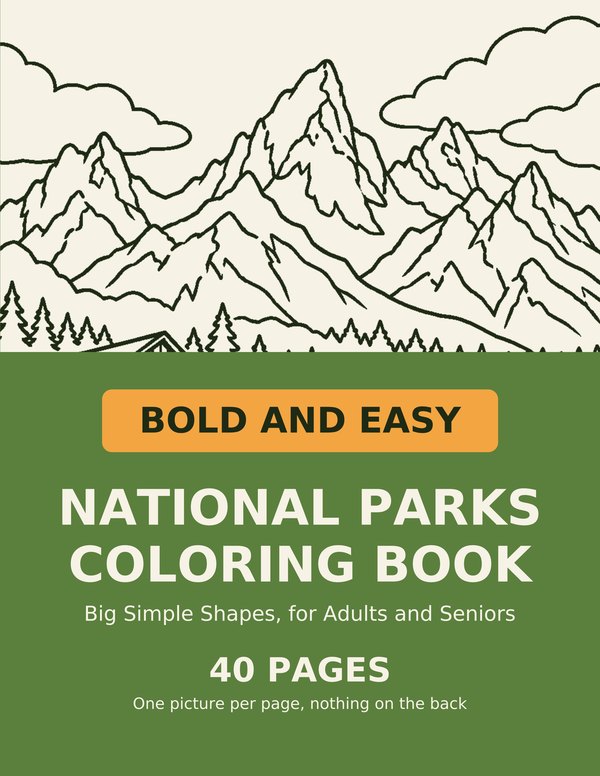 Bold and Easy National Parks Coloring Book cover