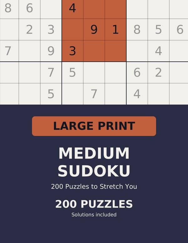 Large Print Medium Sudoku cover